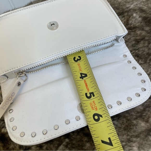 Y2K Bebe White Rhinestone belt bag fanny bag - Picture 12 of 13